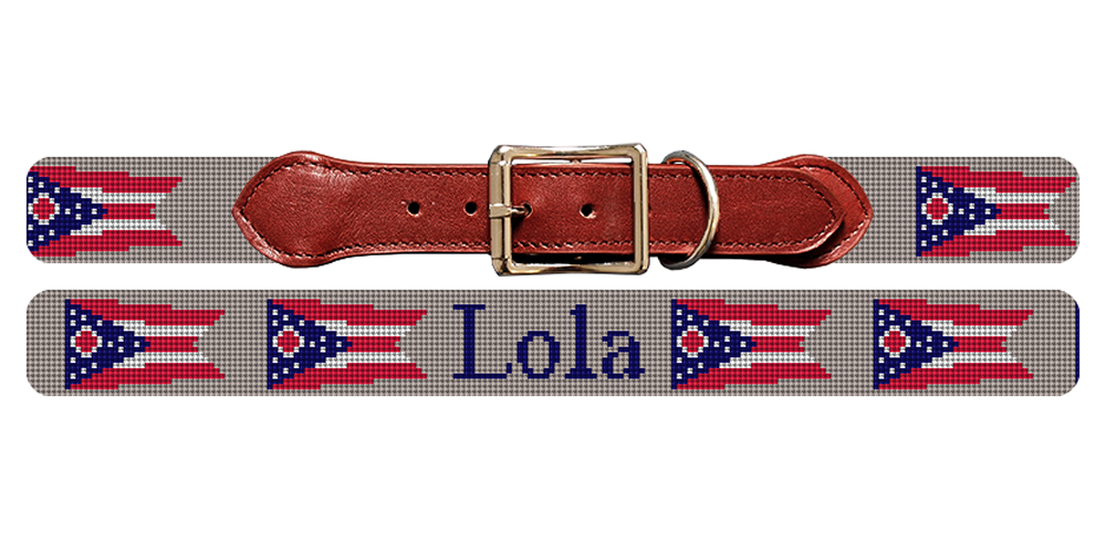 Oklahoma Flag Needlepoint Dog Collar