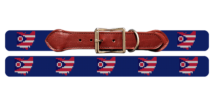 Ohio State Needlepoint Dog Collar