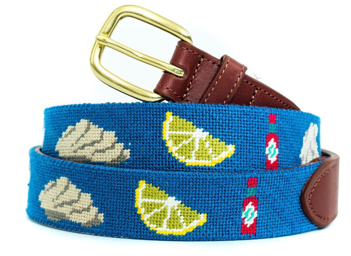 Oyster Fest Needlepoint Belt