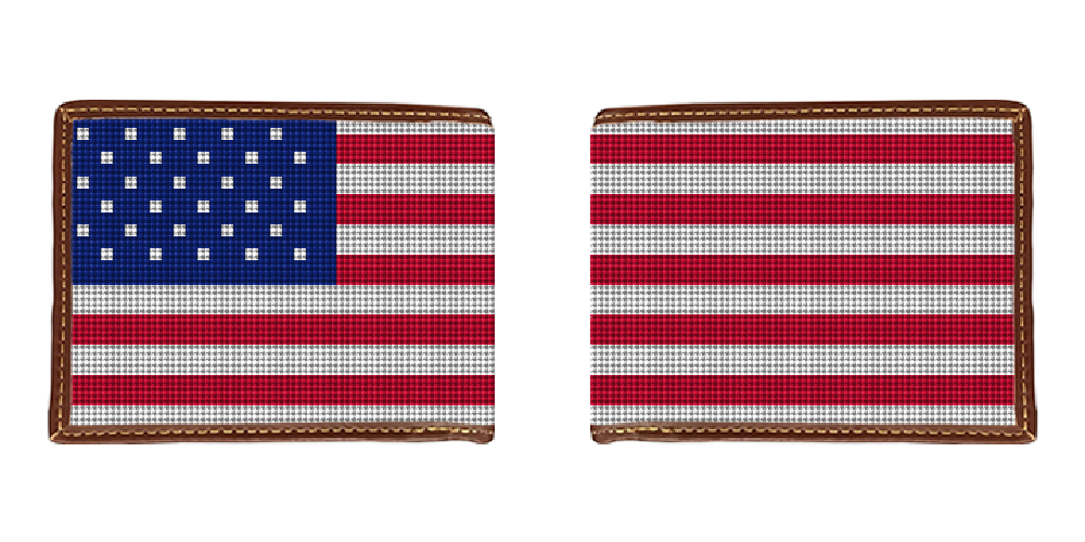 Patriotic US Flag Needlepoint Wallet