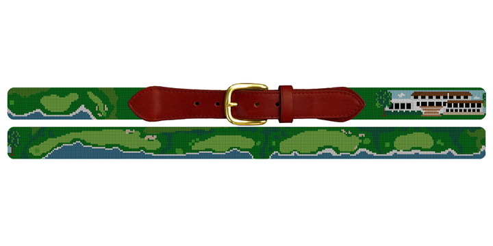 Pebble Beach Golf Course Needlepoint Belt