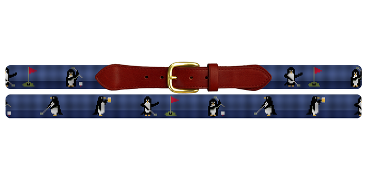 Penguins On Par Needlepoint Belt