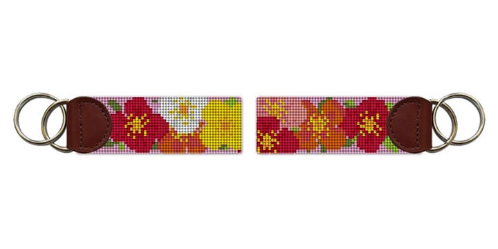 Plentiful Poppies Needlepoint Key Fob