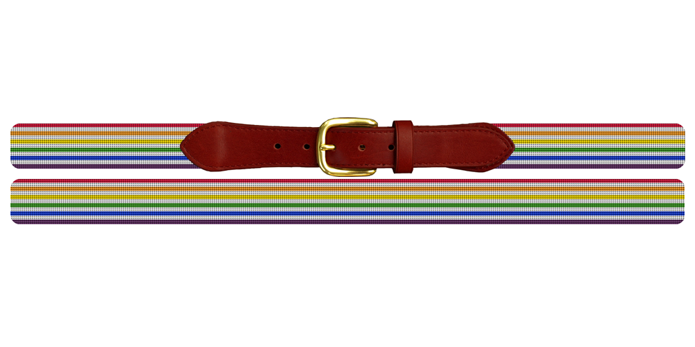 Pride Stripe Needlepoint Belt