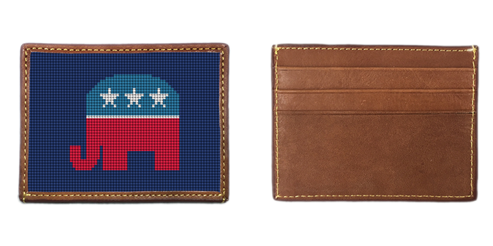 Republican Needlepoint Card Wallet