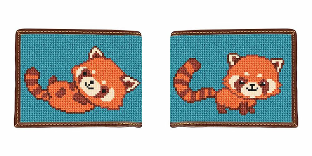 Red Panda Needlepoint Wallet