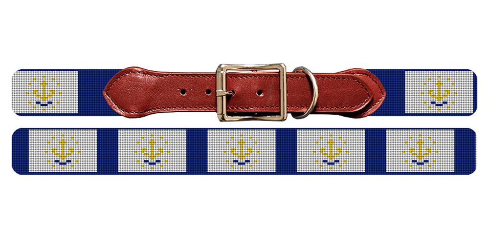 Rhode Island Flag Needlepoint Dog Collar