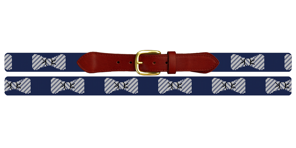 Seersucker Bow Ties Needlepoint Belt