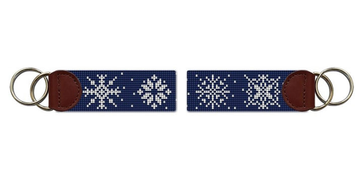 Snowflakes Needlepoint Key Fob