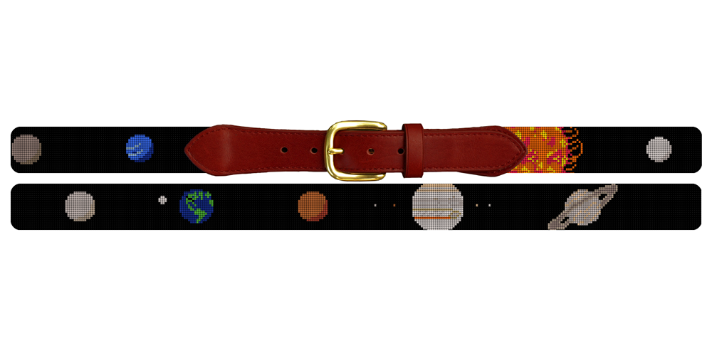 Solar System Needlepoint Belt