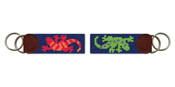 Southwestern Gecko Needlepoint Key Fob