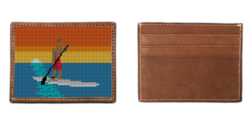 Stand Up Paddling Needlepoint Card Wallet