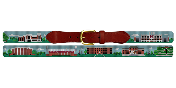 Starkville Mississippi Landscape Needlepoint Belt Mississippi State University