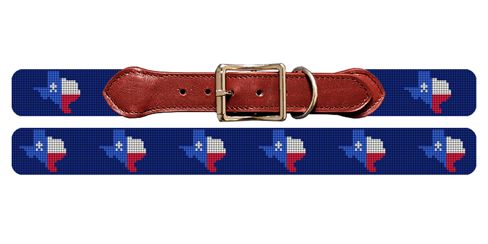 Texas State Needlepoint Dog Collar