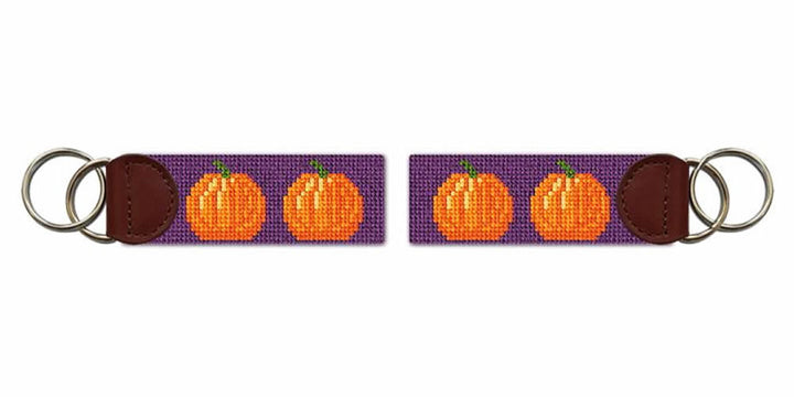 Tiny Pumpkins Needlepoint Key Fob