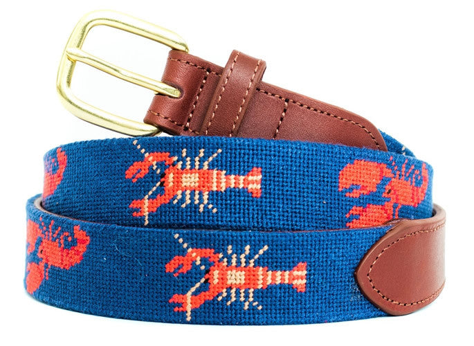 Two Lobsters Needlepoint Belt