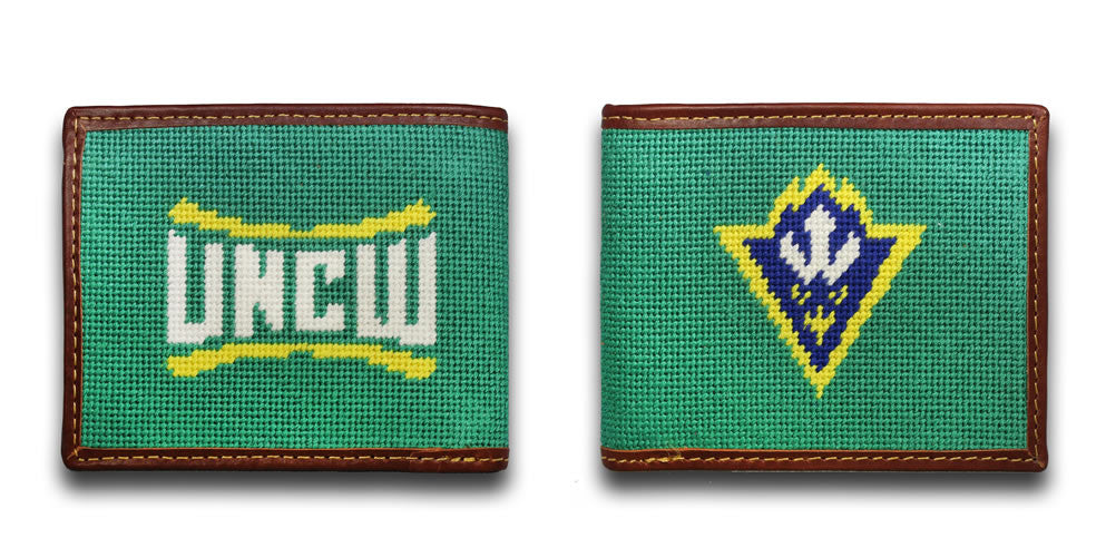 University of North Carolina Wilmington UNCW Seahawk Needlepoint Wallet