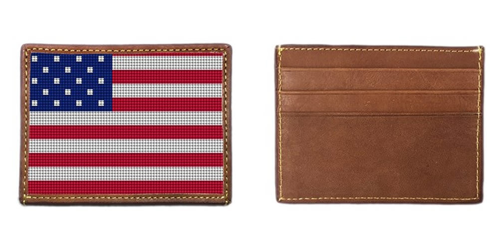 USA Flag Needlepoint Card Wallet