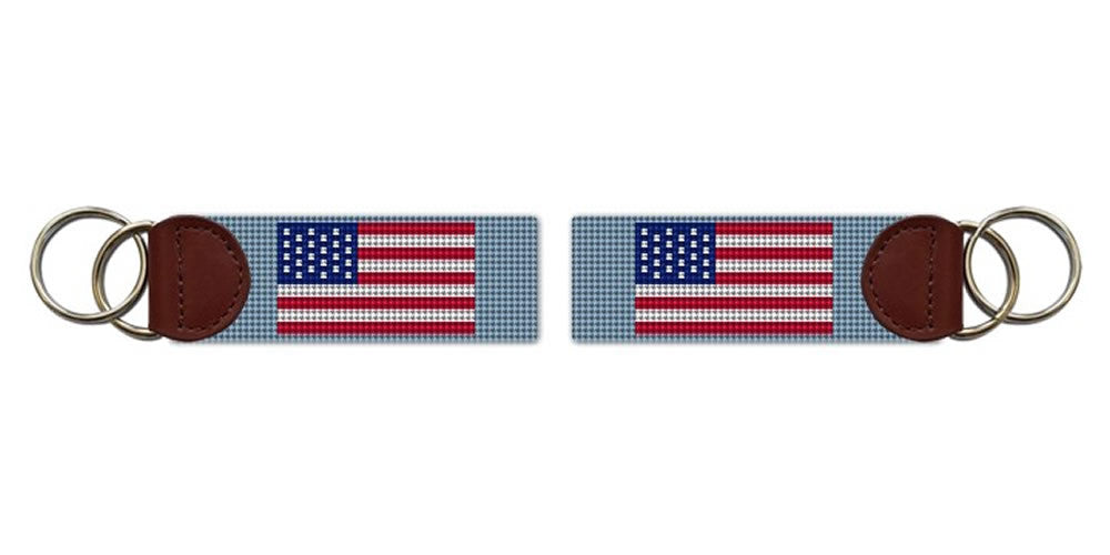 USA Flag Needlepoint Key Fob