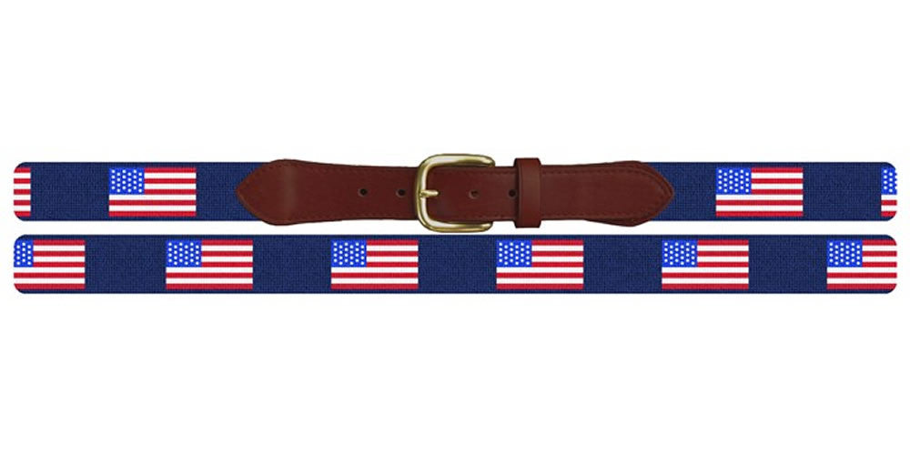 United States Flag Needlepoint Belt