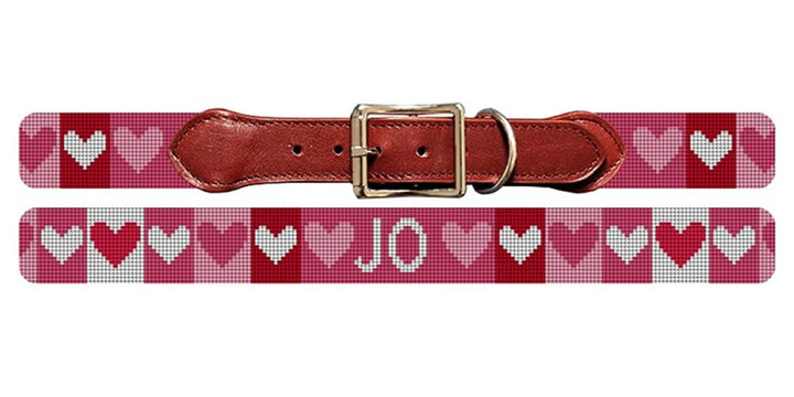 Valentine Needlepoint Dog Collar