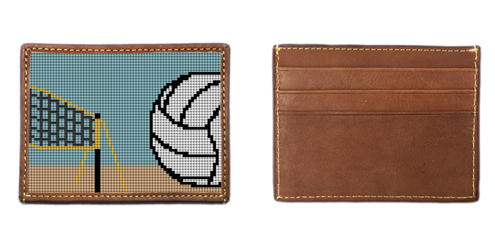 Volleyball Needlepoint Card Wallet