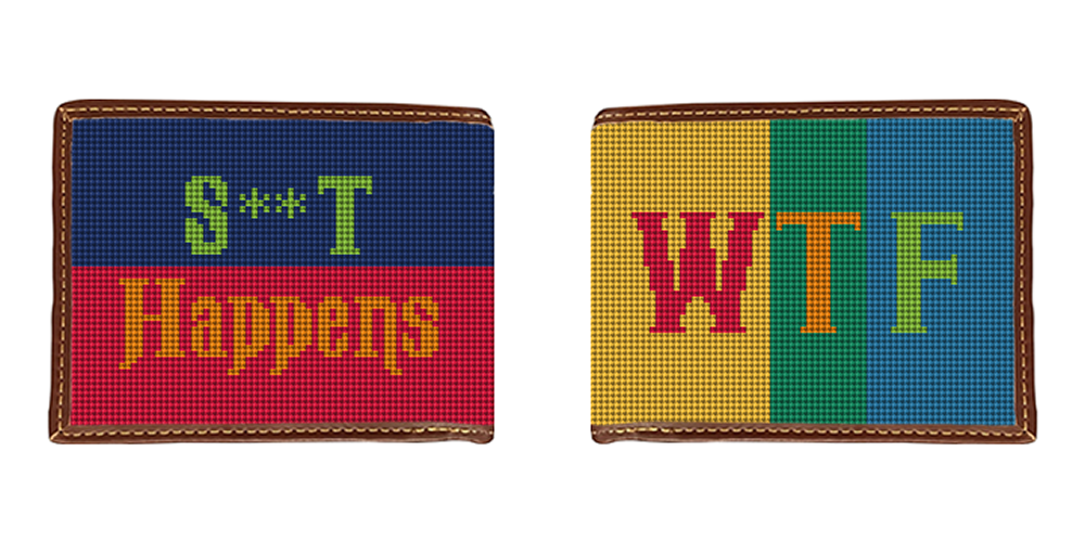 WTF Color Needlepoint Wallet