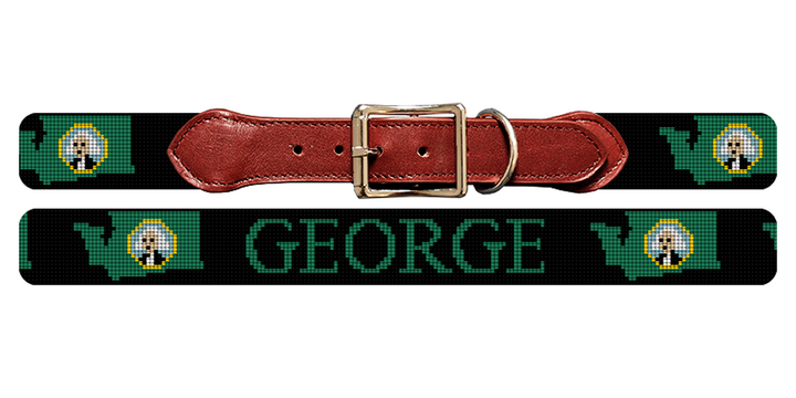 Washington State Needlepoint Dog Collar