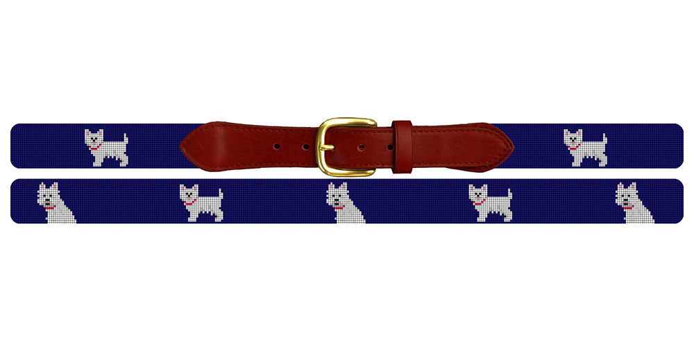 West Highland Terrier Needlepoint Belt