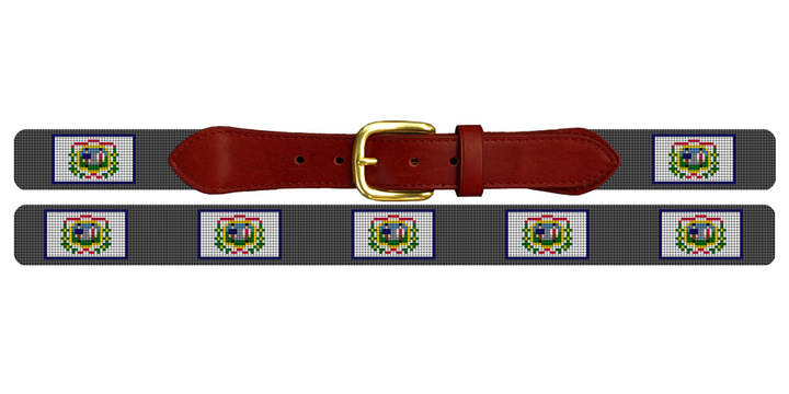 West Virginia Flag Needlepoint Belt