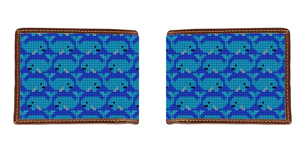 Whale Needlepoint Wallet