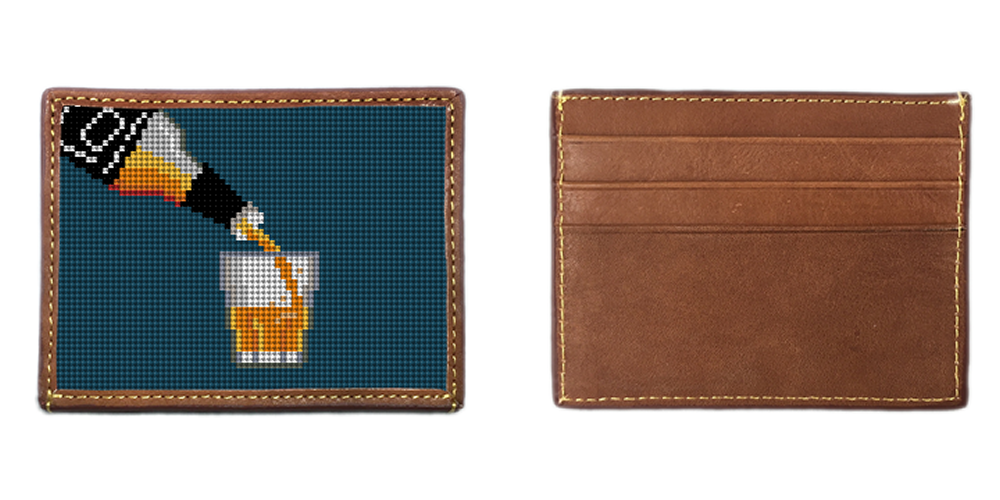 Whiskey Needlepoint Card Wallet