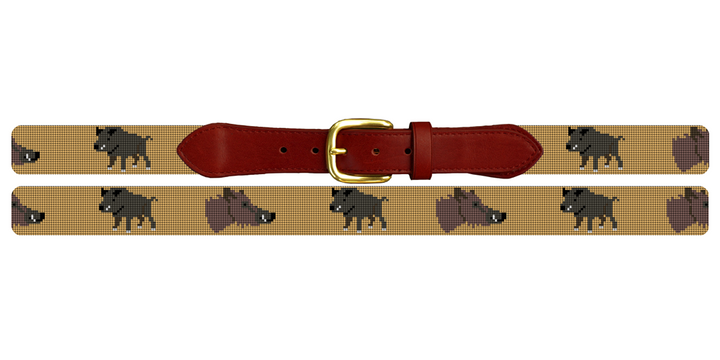 Wild Boar Needlepoint Belt