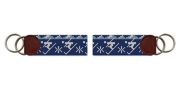 Winter Skiing Needlepoint Key Fob