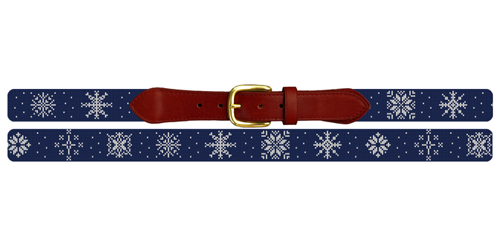 Winter Snowflake Needlepoint Belt