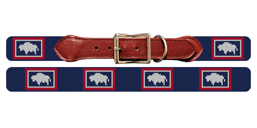 Wyoming Flag Needlepoint Dog Collar