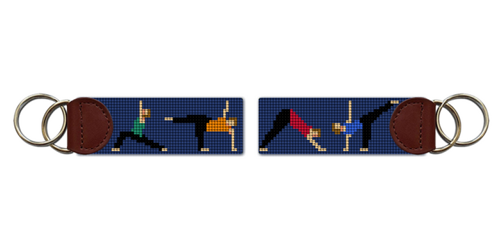 Yoga Needlepoint Key Fob