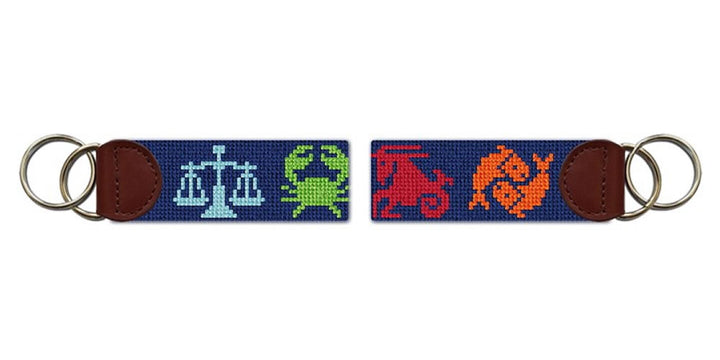 Zodiac Needlepoint Key Fob