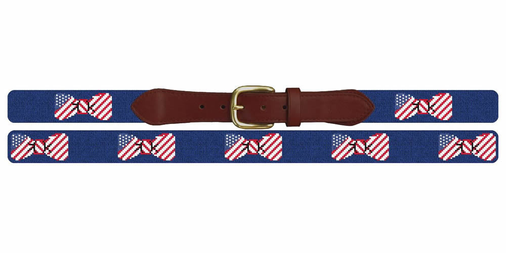 American Bow Tie Needlepoint Belt