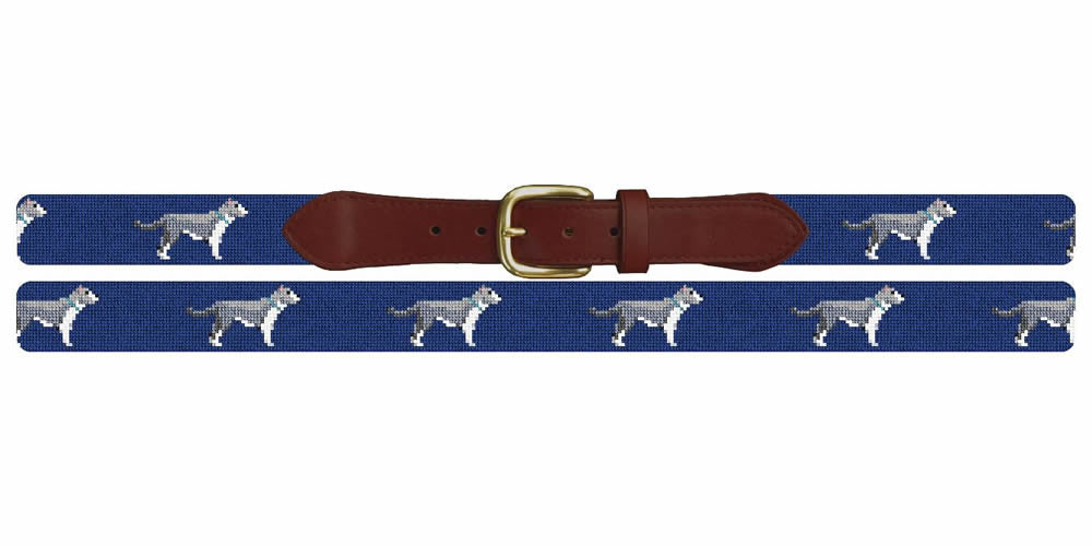 American Pit Bull Terrier Needlepoint Belt