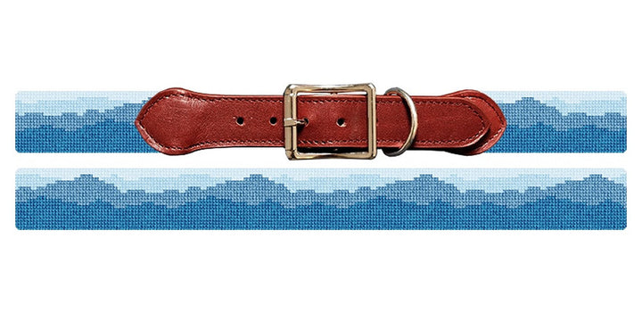 Blue Ridge Mountains Needlepoint Dog Collar