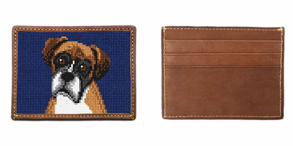 Boxer Needlepoint Card Wallet
