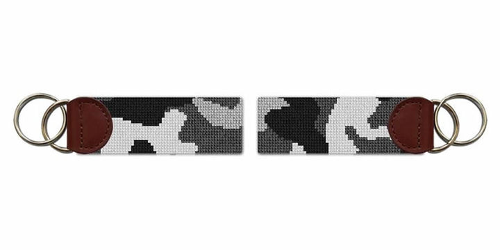 Camouflage Grey Needlepoint Key Fob