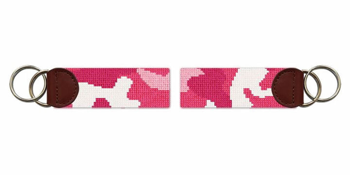 Camouflage Pink Needlepoint Key Fob