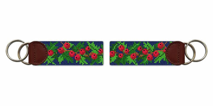 Christmas Holly Needlepoint Key Fob