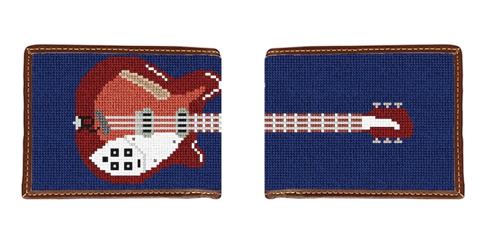 Classic Rock Guitar Needlepoint Wallet