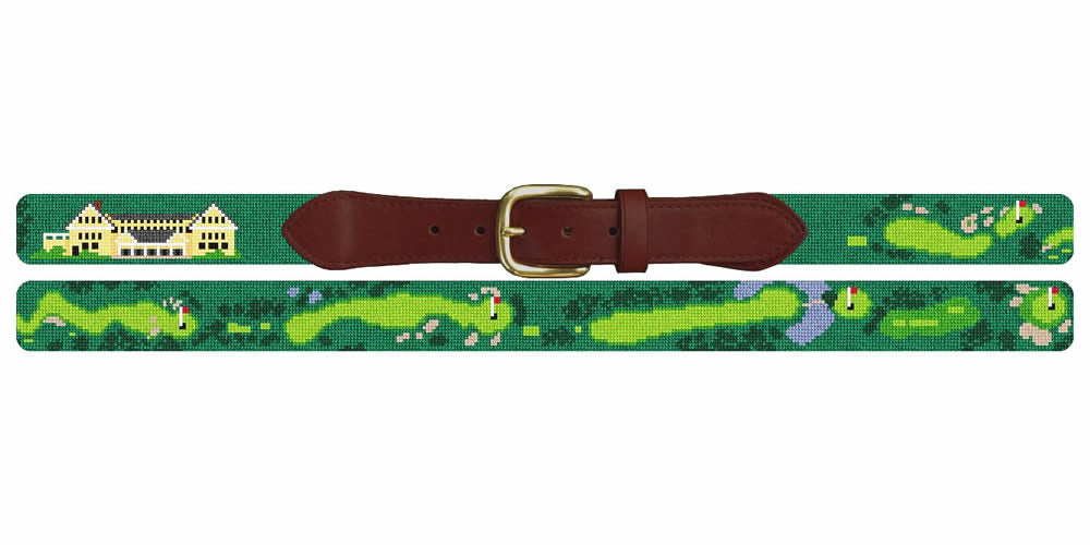 Country Club Golf Course Needlepoint Belt