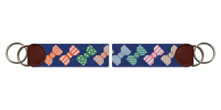 Dapper Bow Ties Needlepoint Key Fob