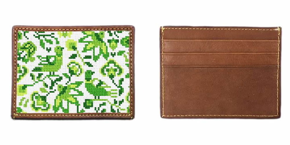 Floral Needlepoint Card Wallet