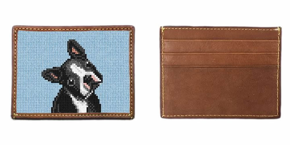 French Bulldog Needlepoint Card Wallet